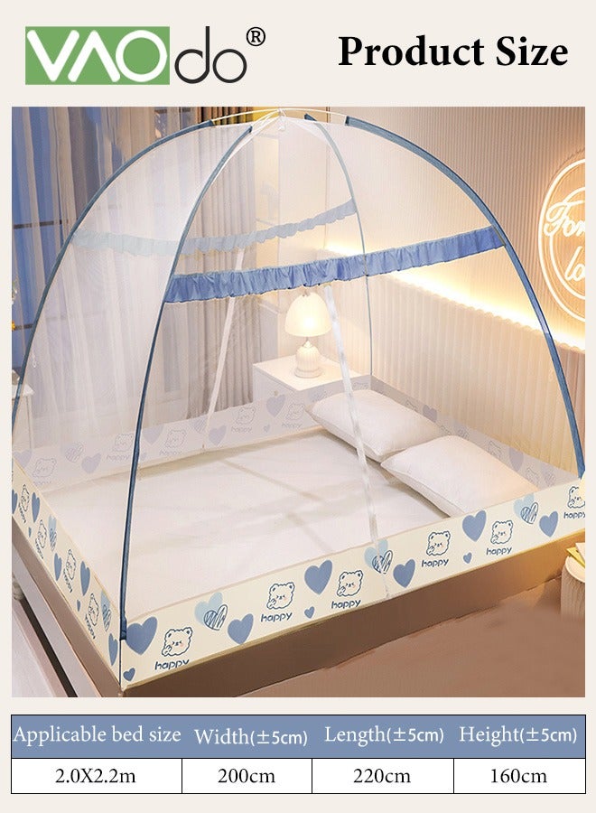 Mosquito Net for Bed, Super Large Space Double Door Tent, Freestand Bed, Super High Elasticity, Baby Fall Prevention Mosquito Met for Baby Adults Trip Mosquito Netting 2*2.2M