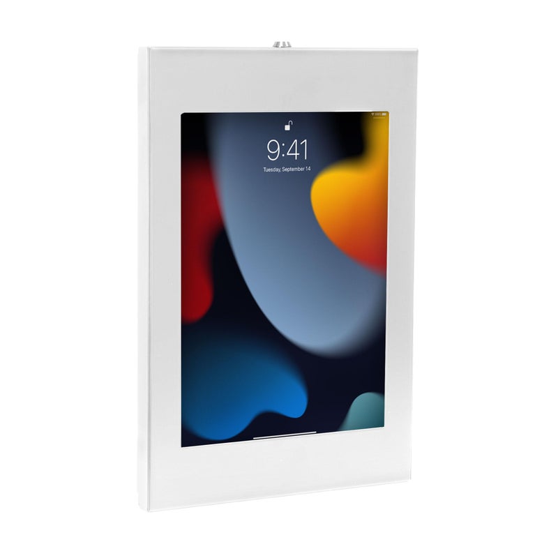 Mount-It! Anti-Theft iPad Kiosk Wall Mount, Lockable Low-Profile Steel Enclosure Compatible with iPad Gen 7â€“11 (A16), Pro & Air, 75x75 VESA Flush Tablet Mount, White - Image 1