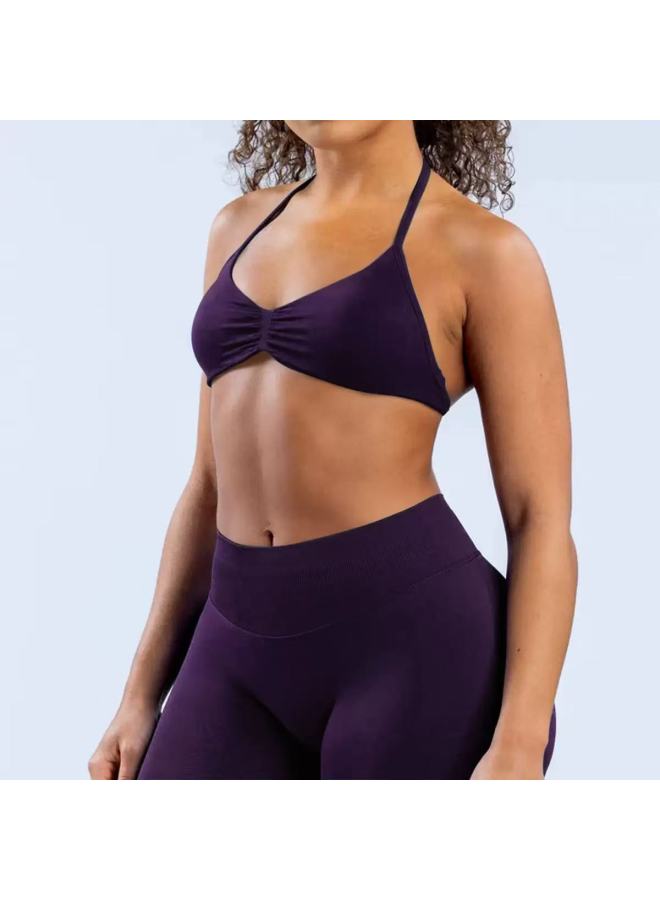 Halter Neck Sports Bra, New European And American Style Fitness Seamless Bra, Quick-dry Yoga Crop Top
