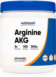 Arginine Akg Powder 300 Grams (Aakg) 3G Per Serving & 100 Servings Pure Arginine Alpha Ketoglutarate