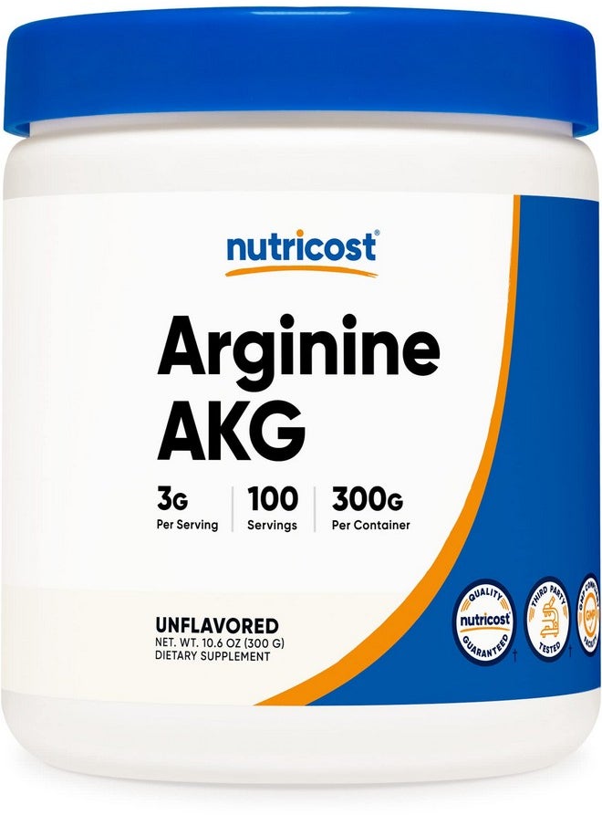 Nutricost - Arginine Akg Powder 300 Grams (Aakg) 3G Per Serving & 100 Servings Pure Arginine Alpha Ketoglutarate - Image 1