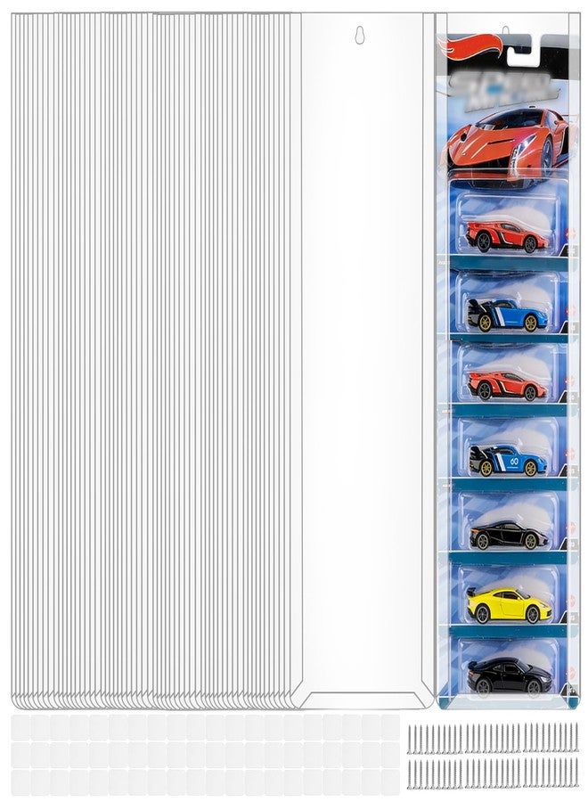 Hlimior 60 Pack Clear Display Case for Packaged Model Cars,Model Car Display Cases Wall Mount-Holds up to 600 Cars,Toy Car Storage Organizer Compatible with Hot Wheels,Clear Model Car Display Case - Image 1