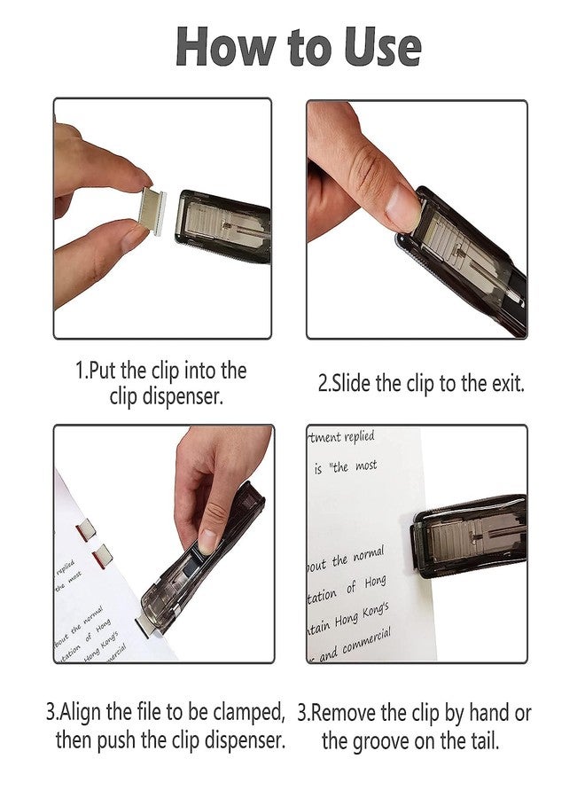 MAXXLITE 2 Pack Portable Handheld Paper Clam Clip Dispenser Large Size with 50 Stainless Steel Metal Refill Clips,Fast Paper Clipper for Desk Document Office Home School - Image 5