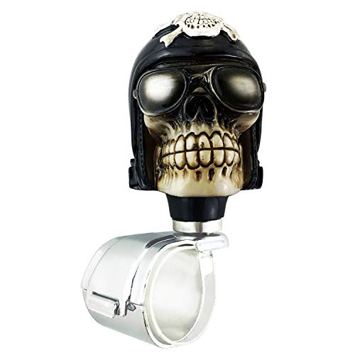 Abfer Skull Steering Wheel Knob Cool Style Car Turning Power Assist Helper Spinner Knobs for Most Vehicles Trucks (Black) - Image 4