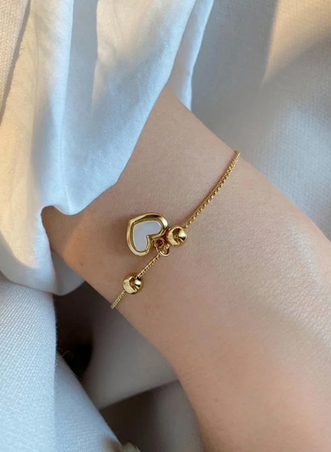 Take Two Contrast Love Heart Embellished Bracelet