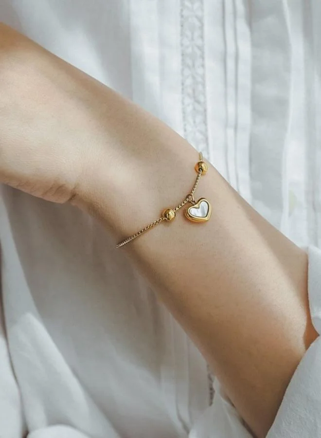 Take Two Contrast Love Heart Embellished Bracelet