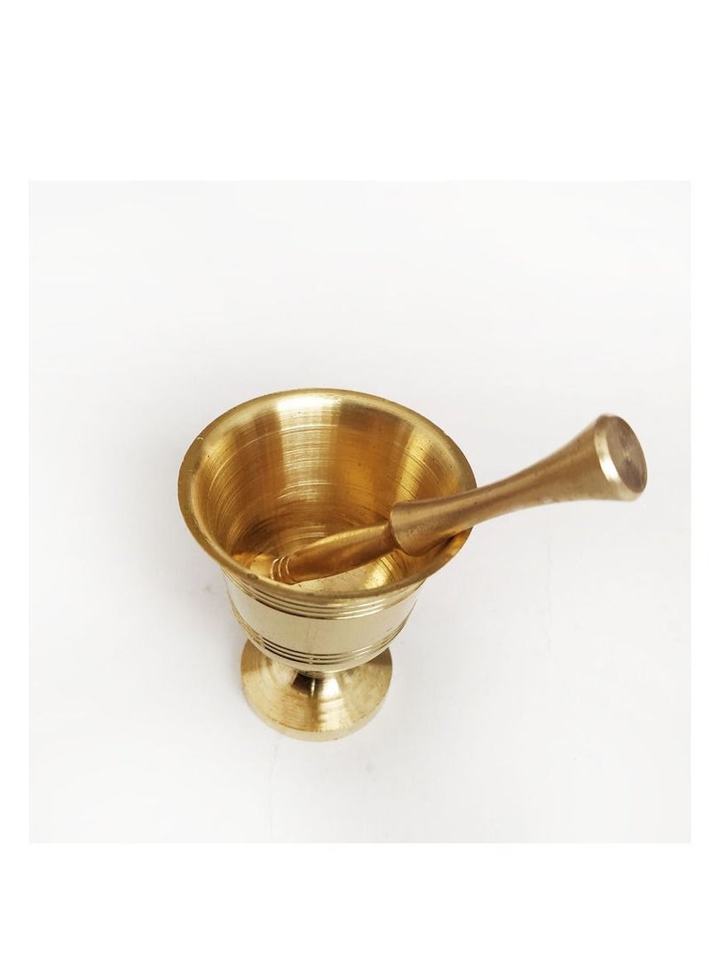 saffronyummyland Persian Brass Mortar with Stand , 5cm*5.5cm - Image 1