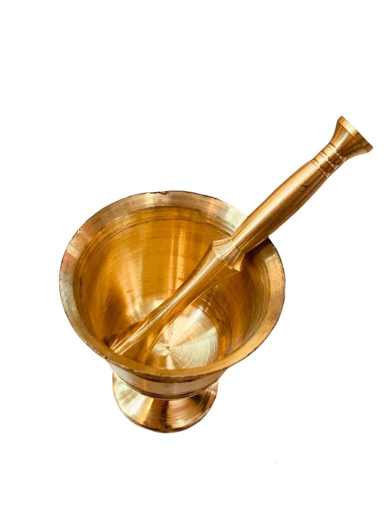 saffronyummyland Persian Brass Mortar with Stand , 5cm*5.5cm - Image 2