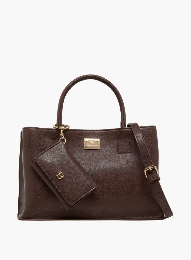 Flora Bella By Shoexpress Solid Tote Bag with Adjustable Strap and Detachable Pouch