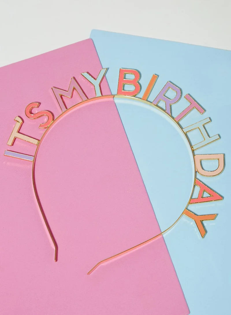 Talking Tables Rose 'It'S My Birthday' Alloy Headband