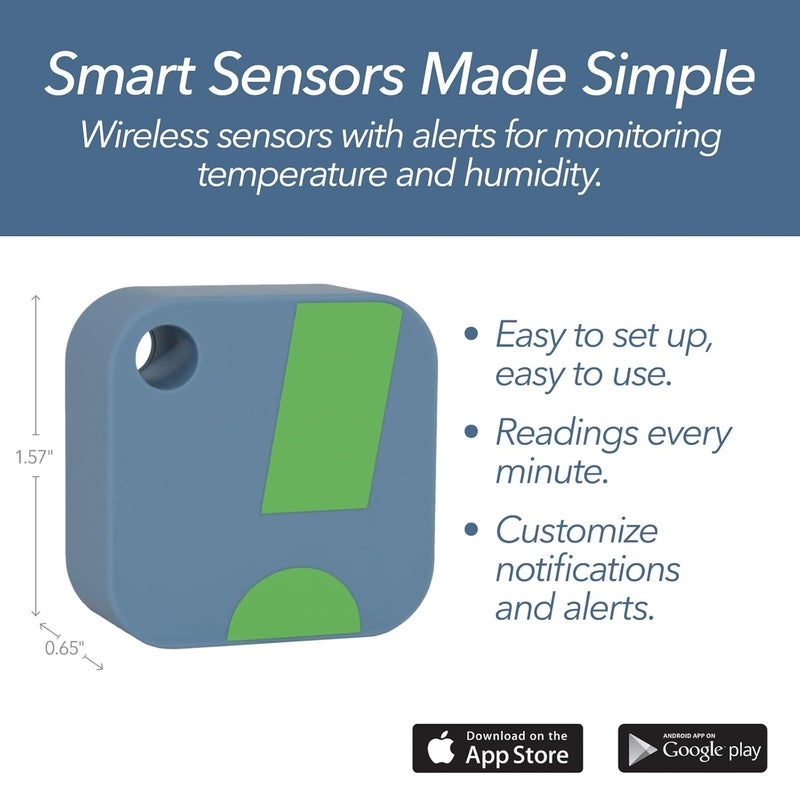 SensorPush HT1 Smart Temperature Sensor & Humidity Sensor - Thermometer & Hygrometer w/App Monitoring - Indoor/Outdoor Temperature and Humidity Monitor w/Heat Index for RV, Fridge & More - Image 2