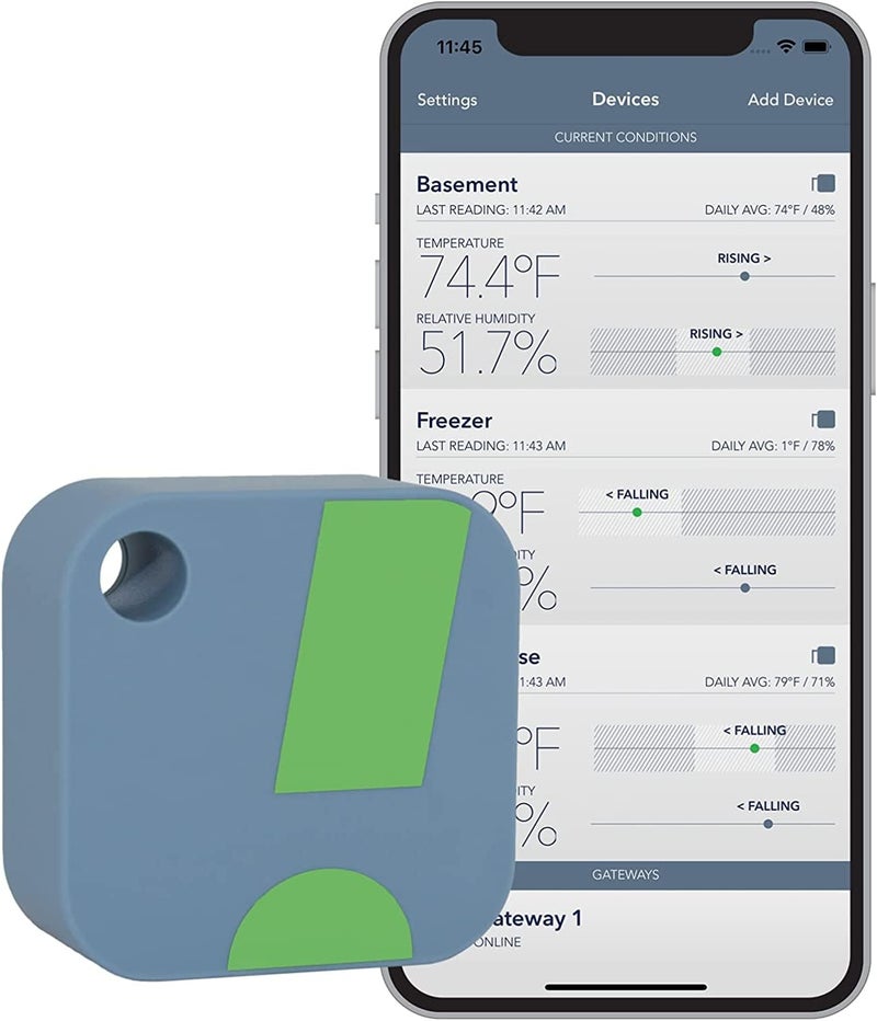 SensorPush HT1 Smart Temperature Sensor & Humidity Sensor - Thermometer & Hygrometer w/App Monitoring - Indoor/Outdoor Temperature and Humidity Monitor w/Heat Index for RV, Fridge & More - Image 1