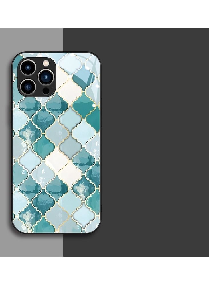 Loquat Back Cover Printed Glass Protective Mobile Phone Case for iPhone