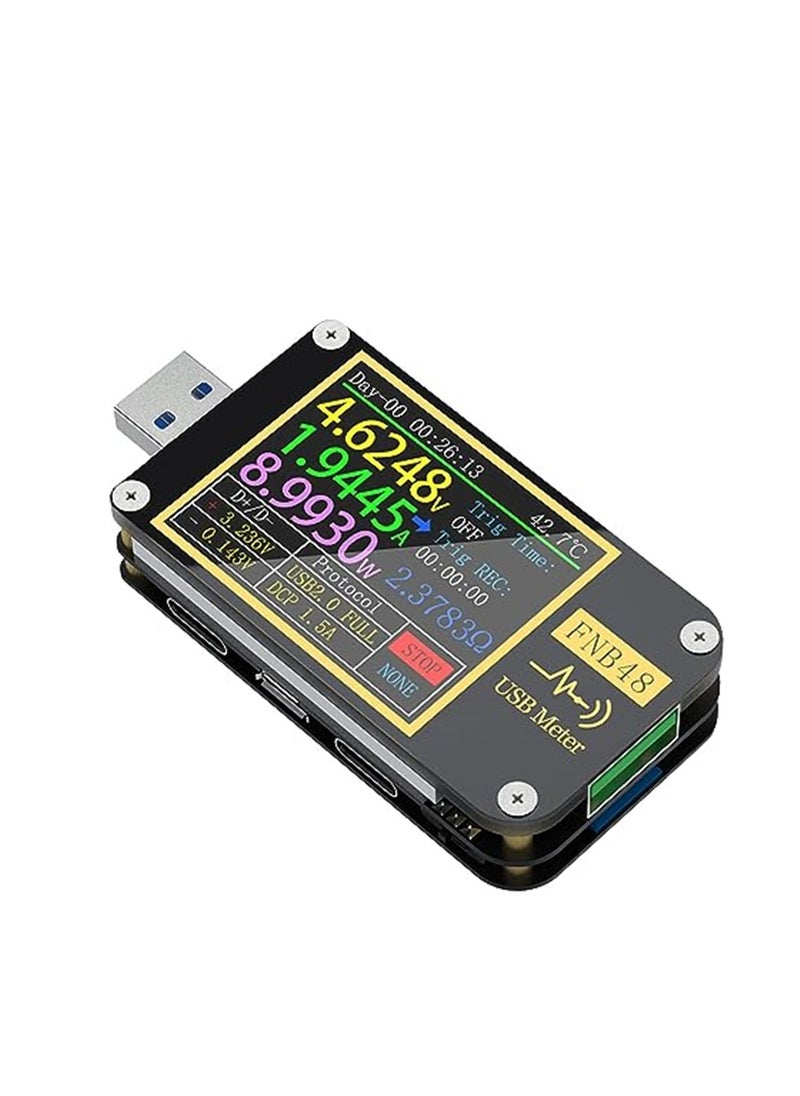 SYOSI USB Voltage Meter Tester, FNB48 PD Trigger Voltmeter, USB 3.0 Voltage and Current Tester DC 4-24V 6.5A USB C Multimeter PPS Fast Charging Protocol Capacity Tester QC2.0 3.0  - Image 1