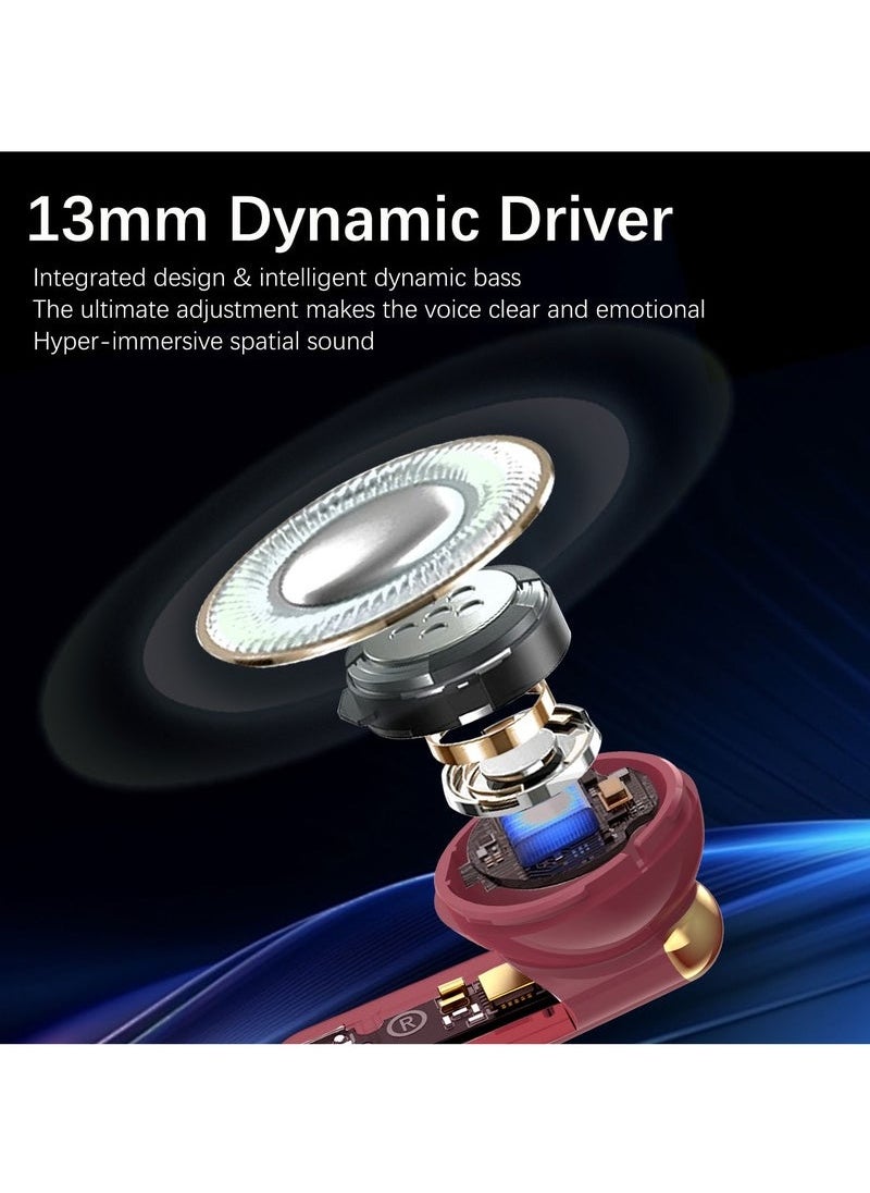 Bluetooth 5.4 13mm Dynamic Drivers 40 Ms Ultra-Low Latency Quad Mic ENC for HD Call Clarity 45 Hrs Playtime Lightning-Fast Charging, AirLits5 Pro True Wireless in-Ear Earbuds