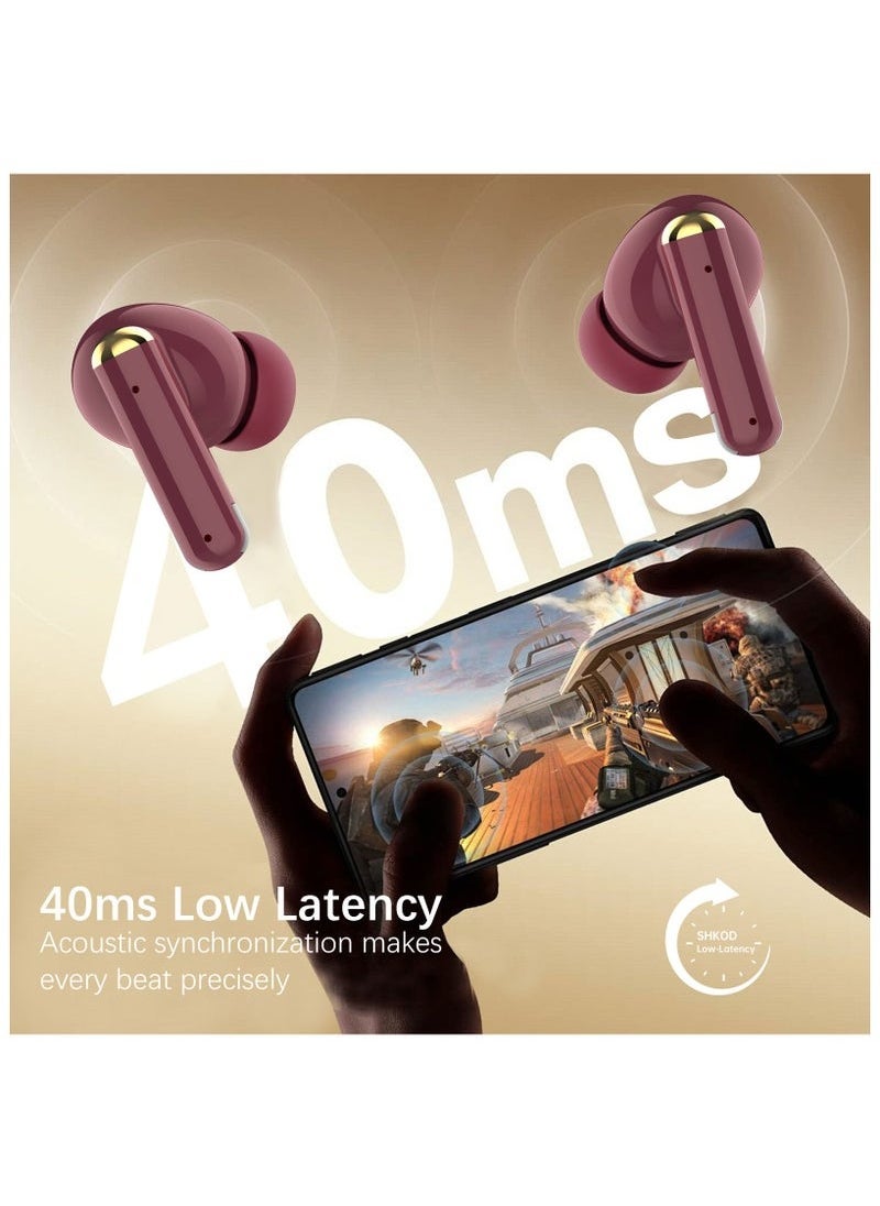 Bluetooth 5.4 13mm Dynamic Drivers 40 Ms Ultra-Low Latency Quad Mic ENC for HD Call Clarity 45 Hrs Playtime Lightning-Fast Charging, AirLits5 Pro True Wireless in-Ear Earbuds