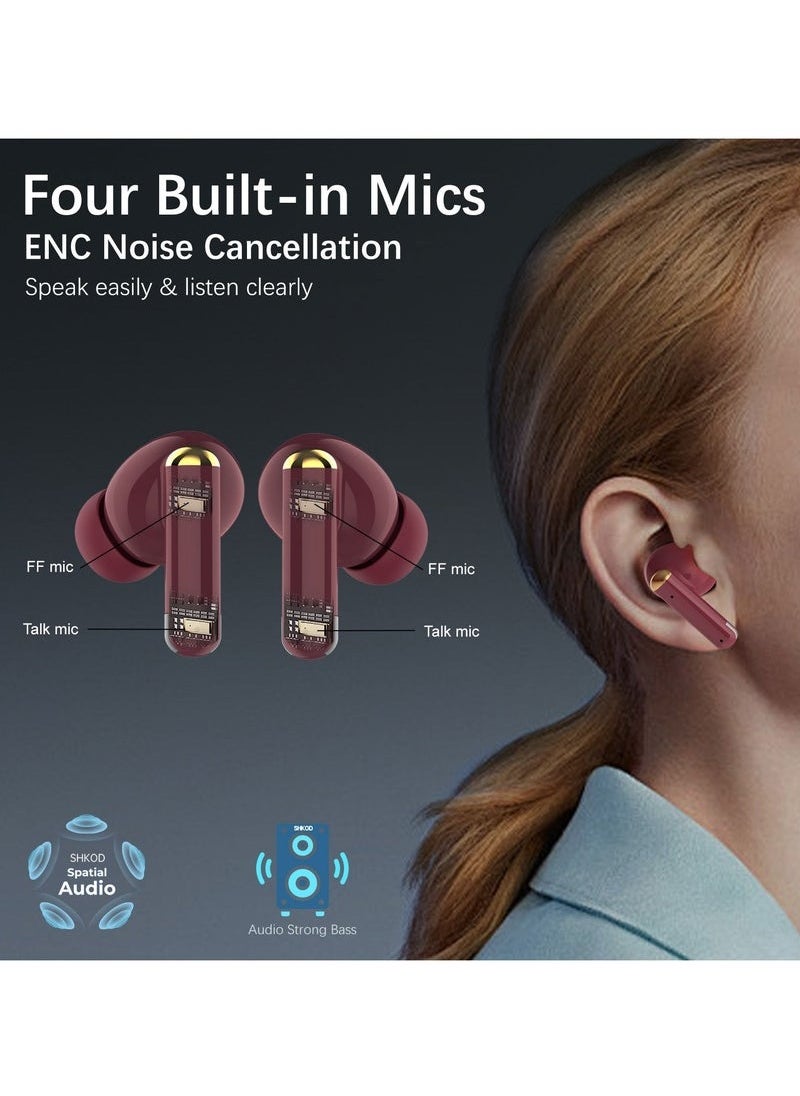 Bluetooth 5.4 13mm Dynamic Drivers 40 Ms Ultra-Low Latency Quad Mic ENC for HD Call Clarity 45 Hrs Playtime Lightning-Fast Charging, AirLits5 Pro True Wireless in-Ear Earbuds