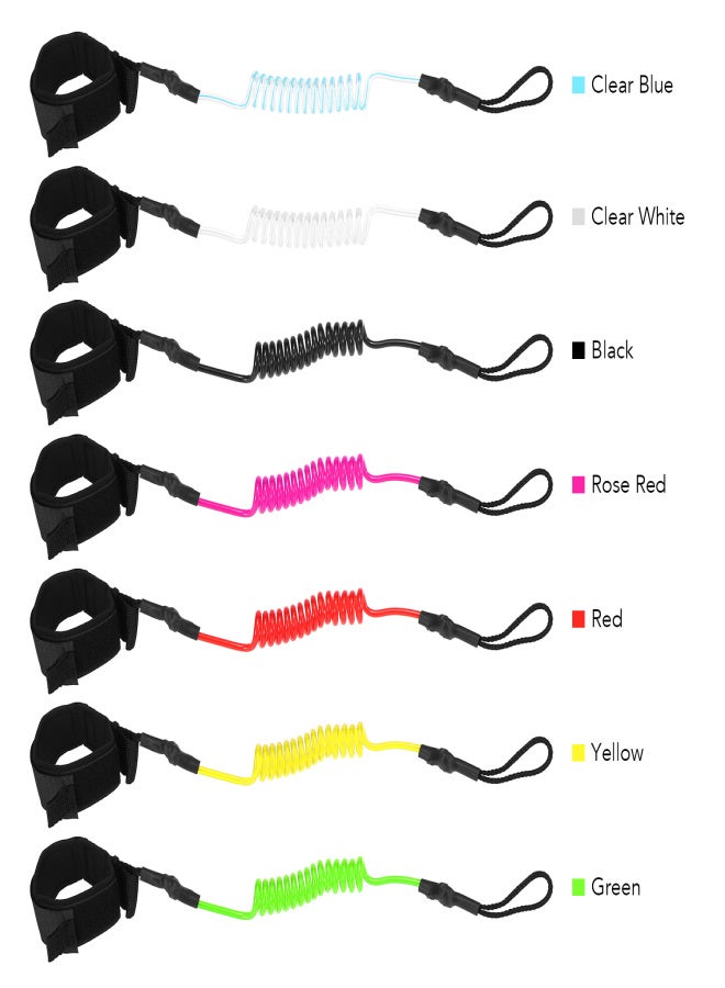 4 Feet Ankle Leash Surfing Elastic Coiled Stand UP Paddle Board Leg Rope Surfboard Ankle Leash - Image 5