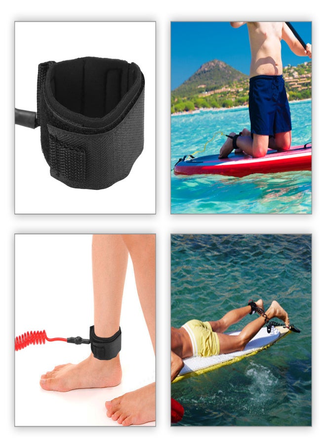 4 Feet Ankle Leash Surfing Elastic Coiled Stand UP Paddle Board Leg Rope Surfboard Ankle Leash - Image 2