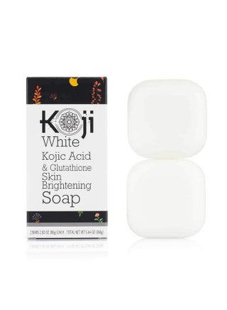 koji white Kojic Acid & Glutathione Skin Brightening Soap For Body & Face Exfoliating Hydrating And Cleansing For Dark Spots Slsfree Parabenfree Not Tested On Animals 2.82 Oz (2 Bars)