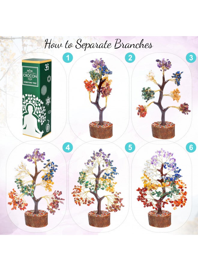 Crocon Amethyst Crystal Tree Of Life, Chakra Tree Of Life, Natural Fluorite Base, Handmade Gemstone Tree, Feng Shui Tree, Artificial Tree, Healing Crystal Decoration, Money Tree Bonsai, Spiritual Gifts - Image 2