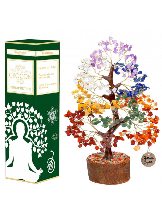 Crocon Amethyst Crystal Tree Of Life, Chakra Tree Of Life, Natural Fluorite Base, Handmade Gemstone Tree, Feng Shui Tree, Artificial Tree, Healing Crystal Decoration, Money Tree Bonsai, Spiritual Gifts - Image 1