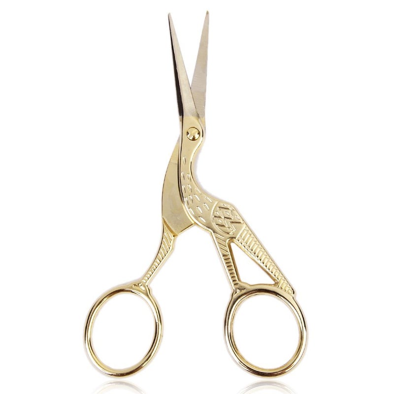 Naivete Imported Retro Gold Plated Crane Sewing Tailoring Scissors 9cm - Image 1