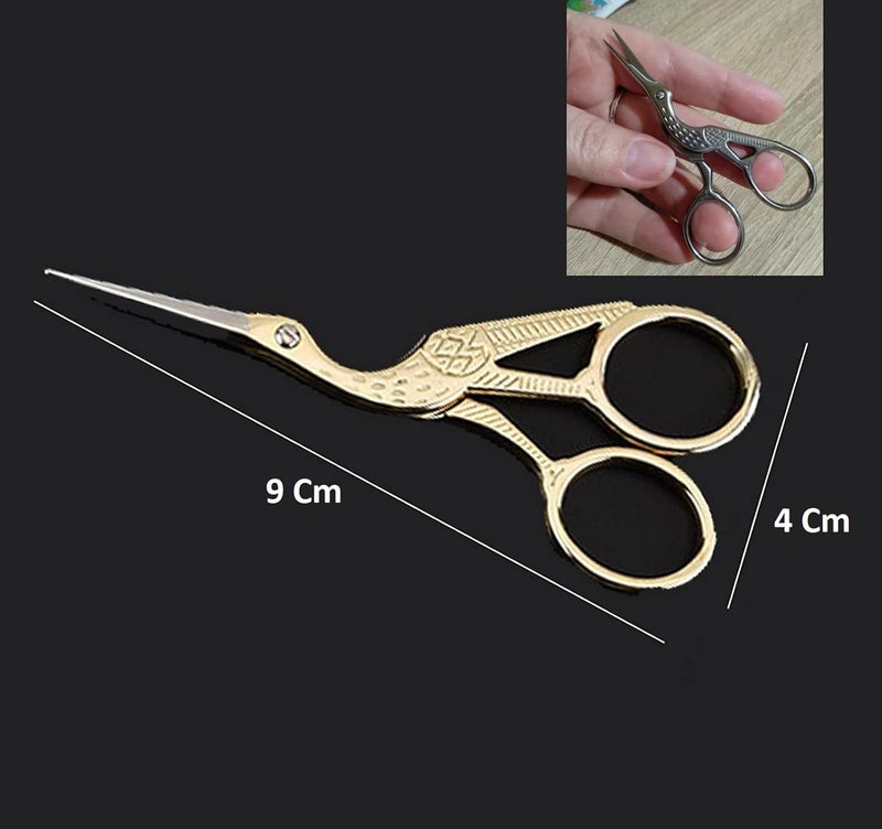 Naivete Imported Retro Gold Plated Crane Sewing Tailoring Scissors 9cm - Image 3
