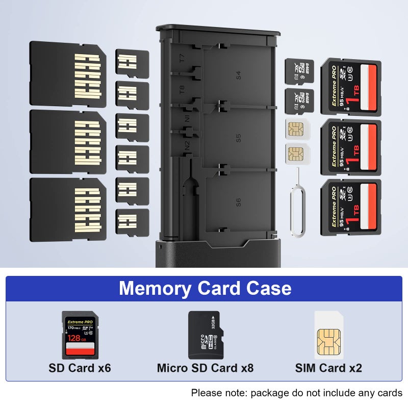 BUDI Pop-up Design 30 Slots Memory Card Case Crush & Shockproof Wallet for 27 Micro SD SDXC SDHC TF Cards and 6 Cards/Micro SDHC/Micro Holder Organizer,Case Storage - Image 2
