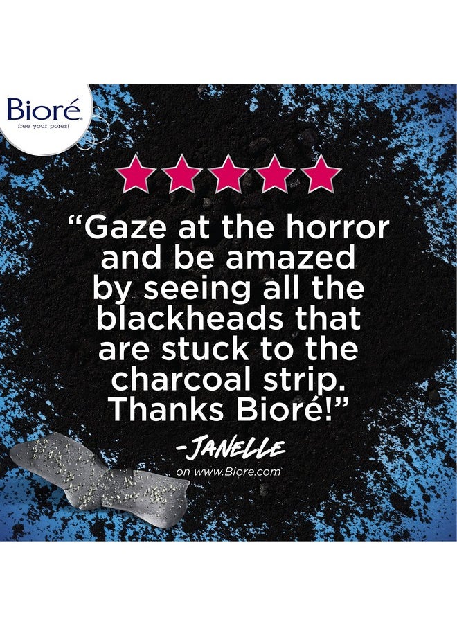 Biore - Bior√© Charcoal, Deep Cleansing Pore Strips, 18 Nose Strips For Blackhead Removal On Oily Skin, With Instant Pore Unclogging, Features Natural Charcoal, 3X Less Oily Feeling Skin - Image 1