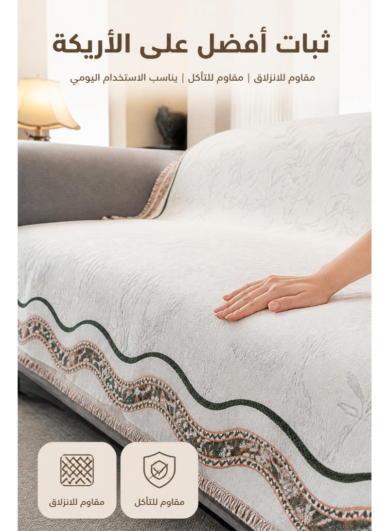 تايران غطاء أريكة من الشنيل ذو وجهين، غطاء أريكة أنيق، غطاء أريكة لمقعد واحد/نصف/ثلاثة/أربعة مقاعد، منشفة غطاء أريكة من الشنيل، خامة الشنيل، منشفة أريكة ذات وجهين، غطاء أريكة مناسب لجميع الفصول، قابل للعكس. - Image 5