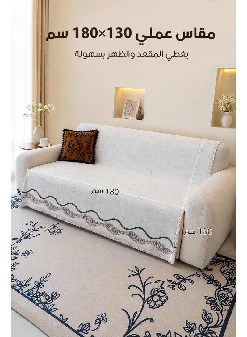 تايران غطاء أريكة من الشنيل ذو وجهين، غطاء أريكة أنيق، غطاء أريكة لمقعد واحد/نصف/ثلاثة/أربعة مقاعد، منشفة غطاء أريكة من الشنيل، خامة الشنيل، منشفة أريكة ذات وجهين، غطاء أريكة مناسب لجميع الفصول، قابل للعكس. - Image 3