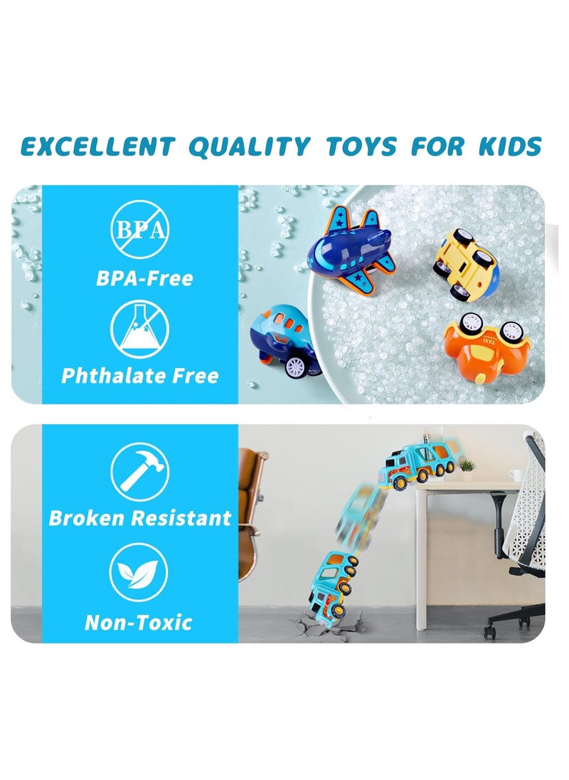 5 in 1 Toys Cars for 3 4 5 6 Years Old Toddlers Boys Girls Gifts, Transport Truck Toys with Sound & Light, Cute Pull Back Cars Vehicle Carrier Truck Set for Kids Birthday Christmas  - Image 4