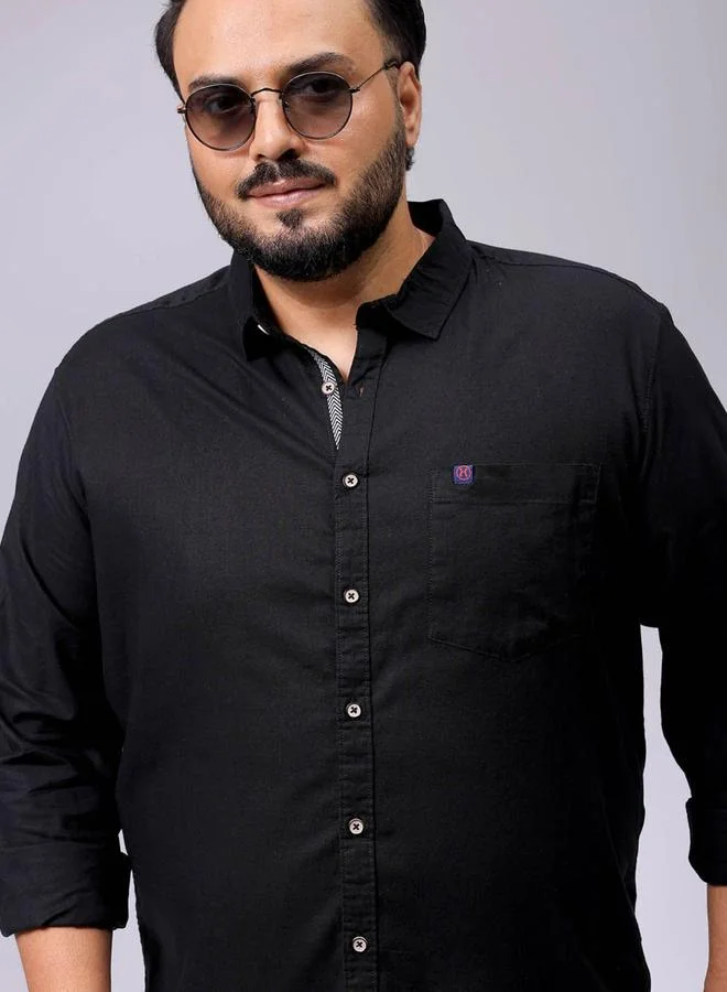 Take Two Plus Men Black Regular Fit Casual Shirt By HardSoda