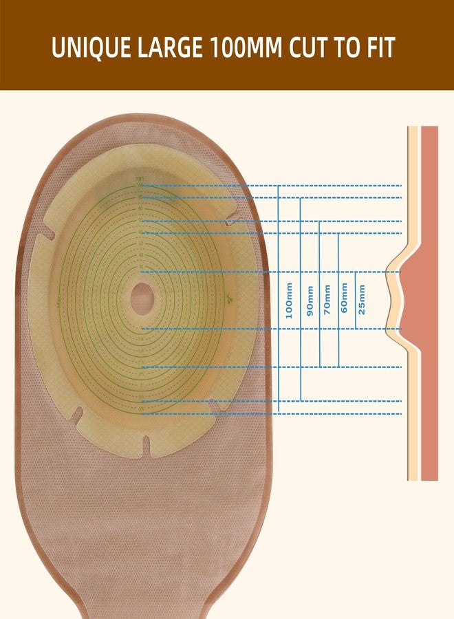 KONWEDA 20 Pack Colostomy Bags | One Piece Drainable Ostomy Pouches | 15mm-100mm Wide Cut-to-Fit Range | Secure Hook and Loop Closure for Ileostomy & Stoma Care - Image 4