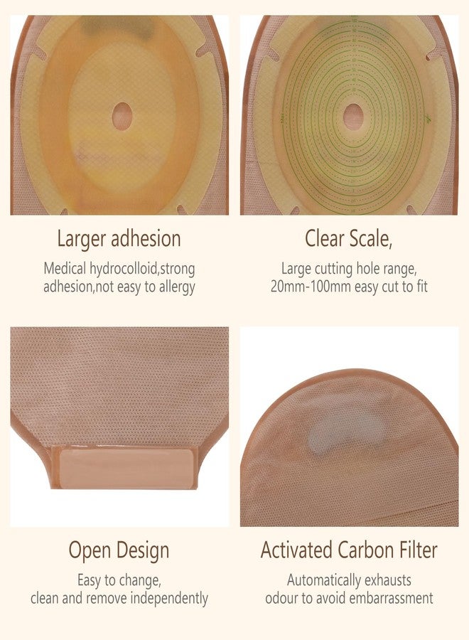 KONWEDA 20 Pack Colostomy Bags | One Piece Drainable Ostomy Pouches | 15mm-100mm Wide Cut-to-Fit Range | Secure Hook and Loop Closure for Ileostomy & Stoma Care - Image 2