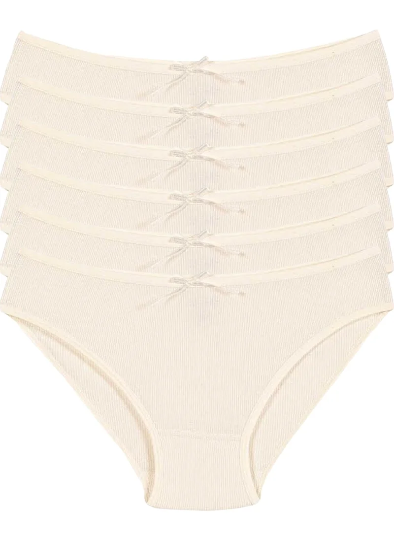 Yıldız Çamaşır Yıldız Underwear Yıldız 6-Piece Women's Lycra Striped Camisole Bikini Panties Q3550