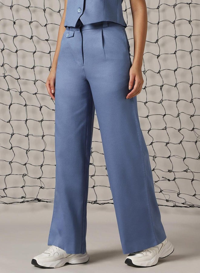 Hubberholme Solid High Rise Trousers with Belt Loops - Image 2