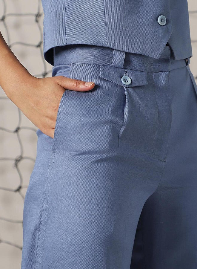 Hubberholme Solid High Rise Trousers with Belt Loops - Image 4