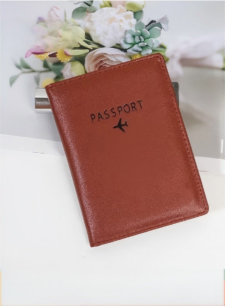 Passport Holder，Premium PU Leather Travel Passport Wallet，Multi Functional Anti-theft RFID Card Bag with Flashing Function - Image 1