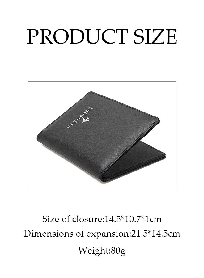 Passport Holder，Premium PU Leather Travel Passport Wallet，Multi Functional Anti-theft RFID Card Bag with Flashing Function - Image 3