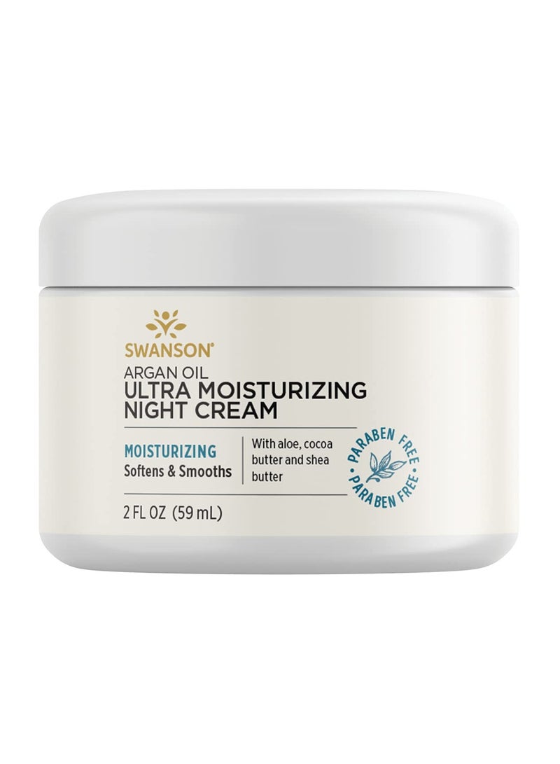 Swanson Argan Oil Ultra Moisturizing Night Cream 2 fl Ounce (59 ml) Cream - Image 1