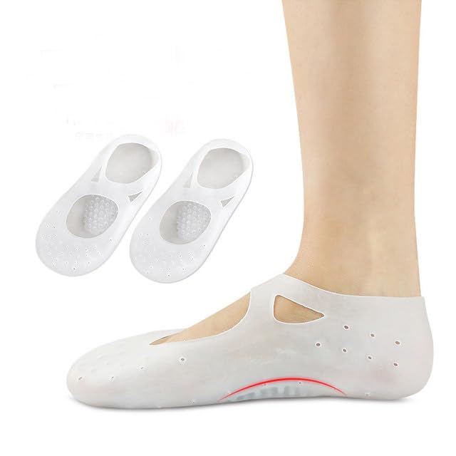 ZIVIK Moisturizing Silicone Gel Socks with Arch Support, Heel Cup with Breathable Holes for Heel Pain Relief, Plantar Fasciitis, Arch Support for Flat Feet, Shock Absorption Cushion Ankle Pad For Men and Women(Free Size) - Image 1