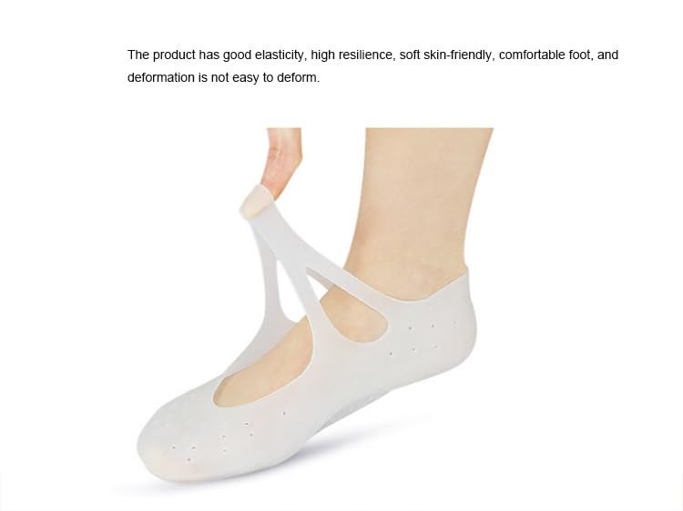ZIVIK Moisturizing Silicone Gel Socks with Arch Support, Heel Cup with Breathable Holes for Heel Pain Relief, Plantar Fasciitis, Arch Support for Flat Feet, Shock Absorption Cushion Ankle Pad For Men and Women(Free Size) - Image 5