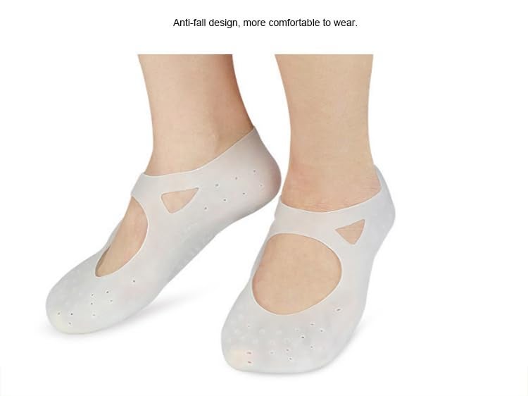 ZIVIK Moisturizing Silicone Gel Socks with Arch Support, Heel Cup with Breathable Holes for Heel Pain Relief, Plantar Fasciitis, Arch Support for Flat Feet, Shock Absorption Cushion Ankle Pad For Men and Women(Free Size) - Image 2