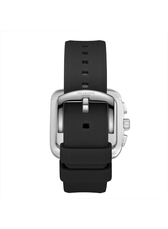 Lee Cooper Lee Cooper Men's Watch, Multi Function Display and Silicone Strap - LC08012.361, Black
