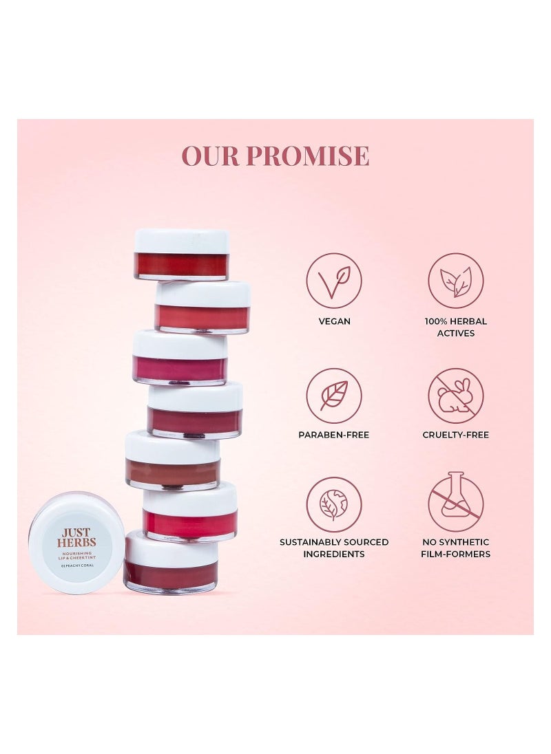 Just Herbs Just Herbs Ayurvedic Natural Lip and Cheek Tint Blush Creamy Matte  - Image 5