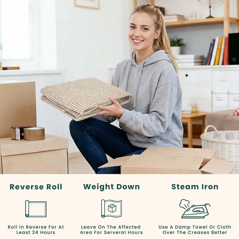 KOZYFLY Runners for Hallways 2x6 ft Washable Kitchen Runner Non Slip Rubber Backed Hall Runners Cotton Entryway Runner Rugs Floor Carpet for Indoor Backdoor Bedroom Kitchen, Ivory/Khaki - Image 5