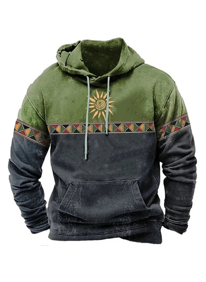 KUYING - New Printed Casual Hooded Sweatshirt - Image 1