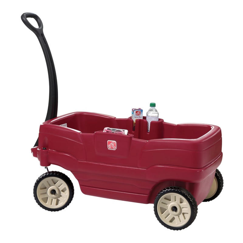 Step2 Neighborhood Wagon Kids Ride On Toy Stroller Substitute Includes Seat Belts Made of Durable Plastic Max Weight 75 lbs For Toddlers 155 Years Old Red